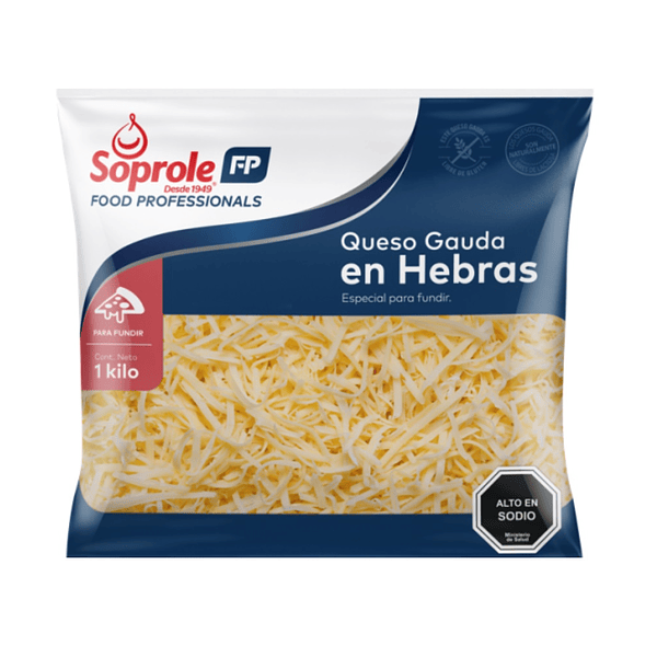 Queso Gauda En Hebras Soprole Kg (Trozo Granel)