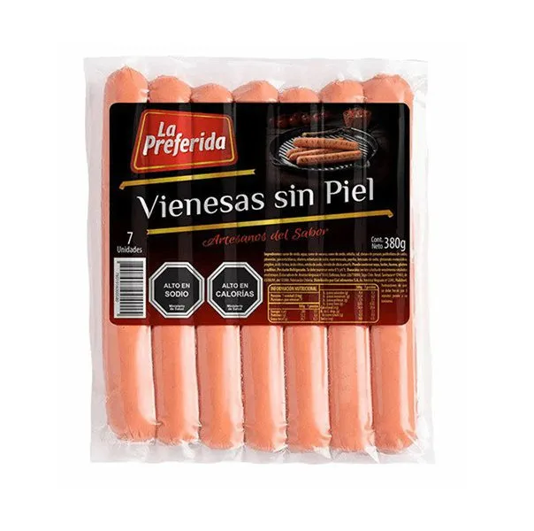 Vienesa Sin Piel La Preferida 380 Gr