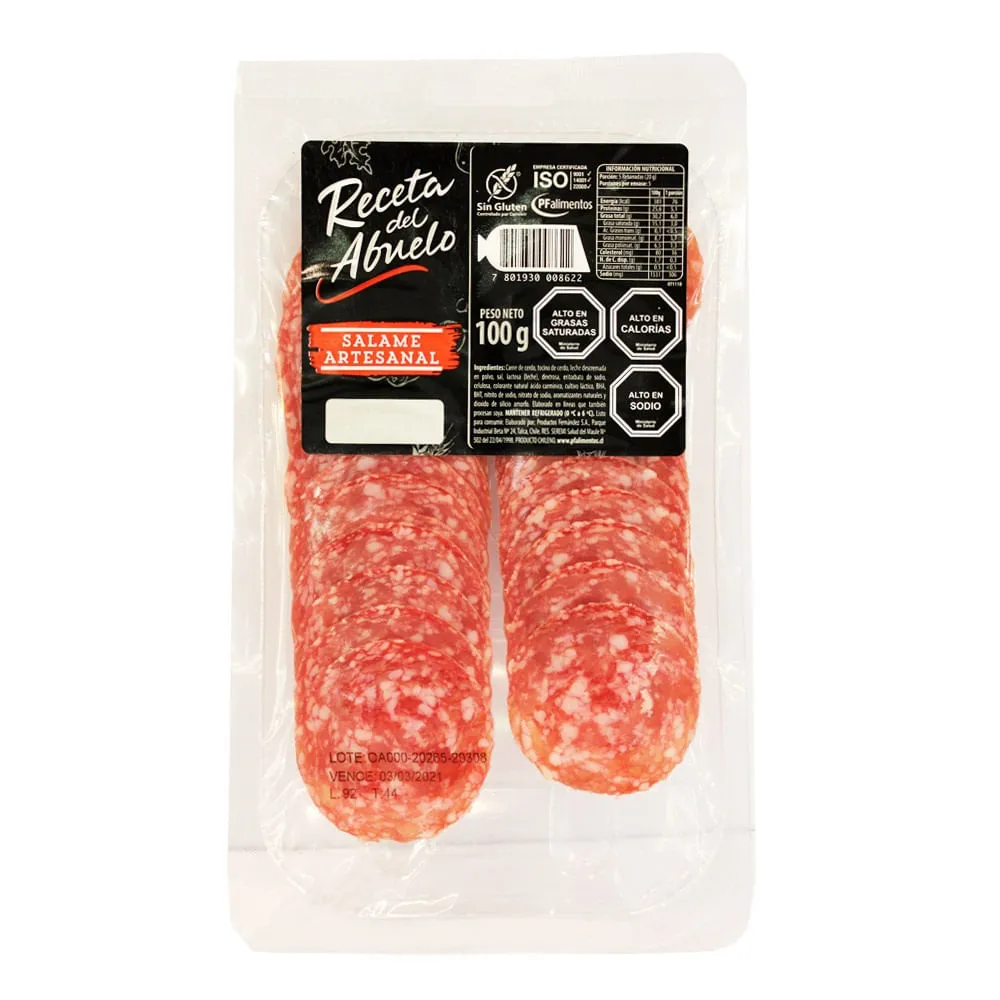 [1756] Salame Receta Del Abuelo Lam. 100G