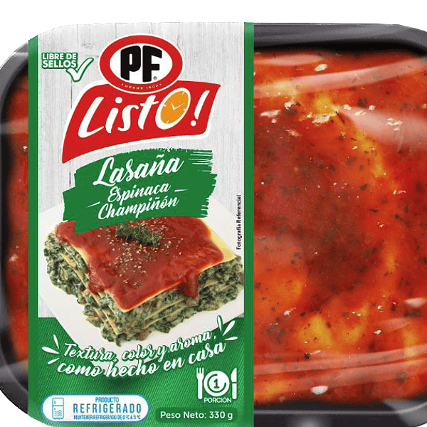 [1943] Lasaña Espinaca Champi Pf 350 G