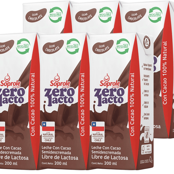 Leche Choco Zerolacto 200 Cc Soprole 