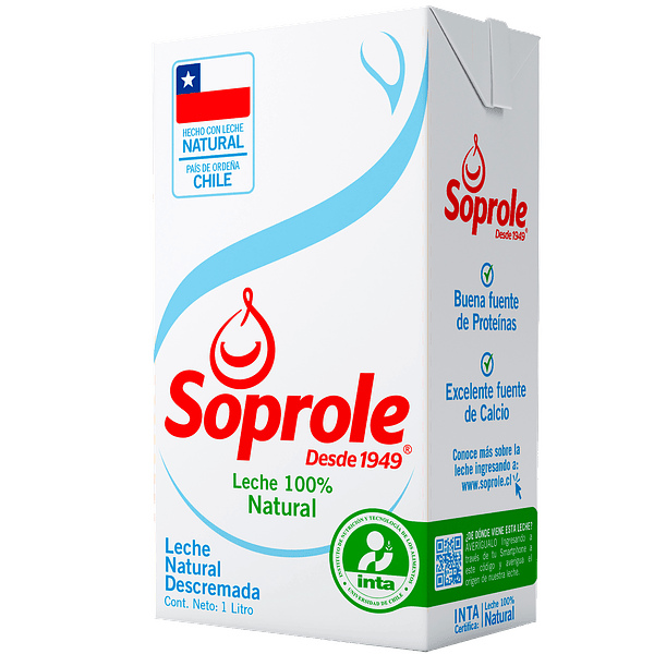 Leche Descremada Soprole 1 Lt