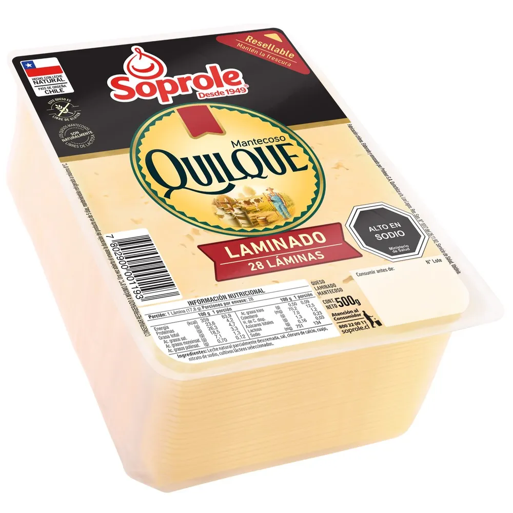 [1129] Queso Quilque 500 Grs Soprole Laminado