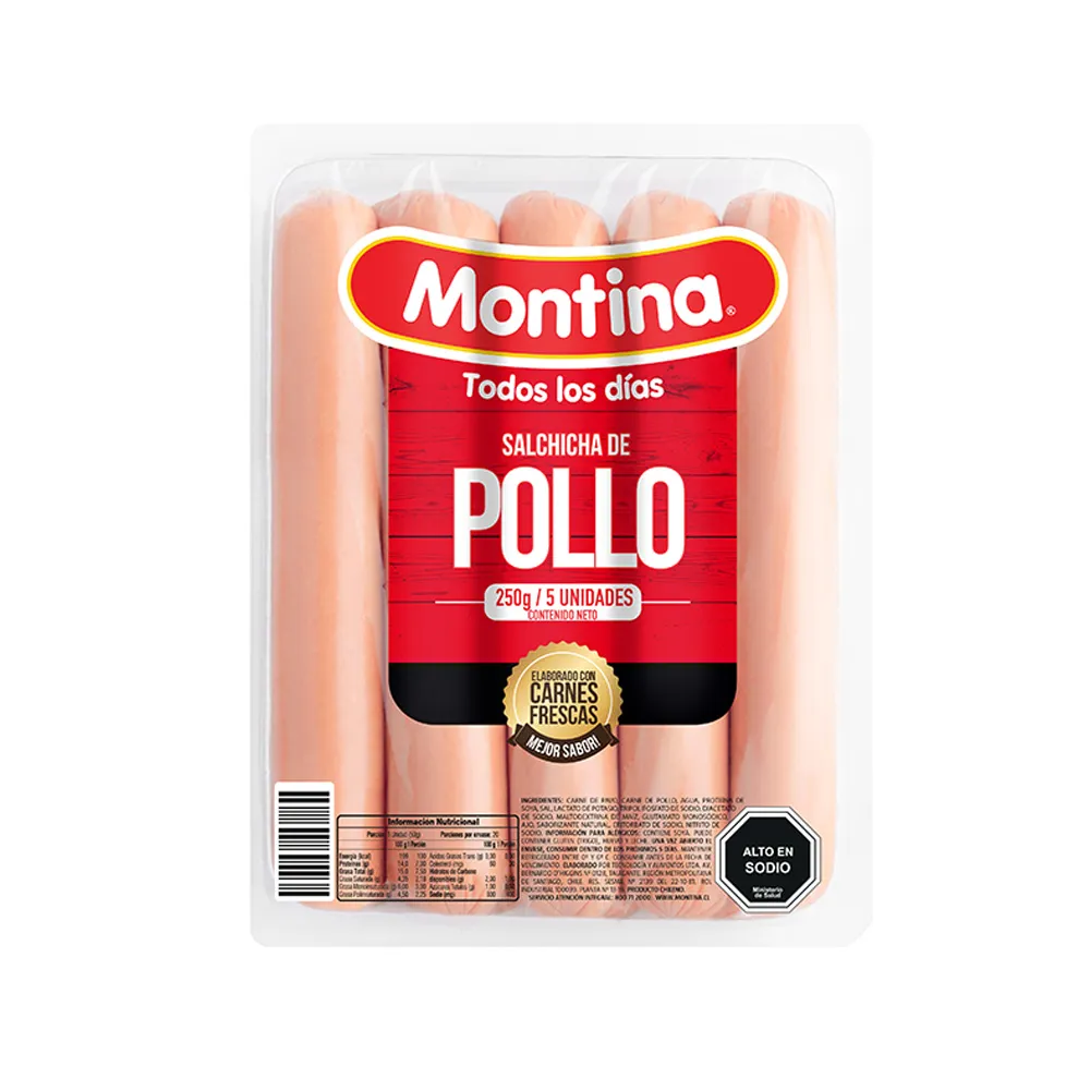 [1192] Salchicha Pollo 250 Grs Montina 
