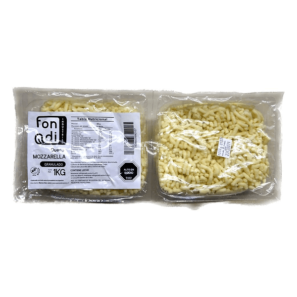 Queso Mozzarella Granulada Pampa (Trozo Granel)
