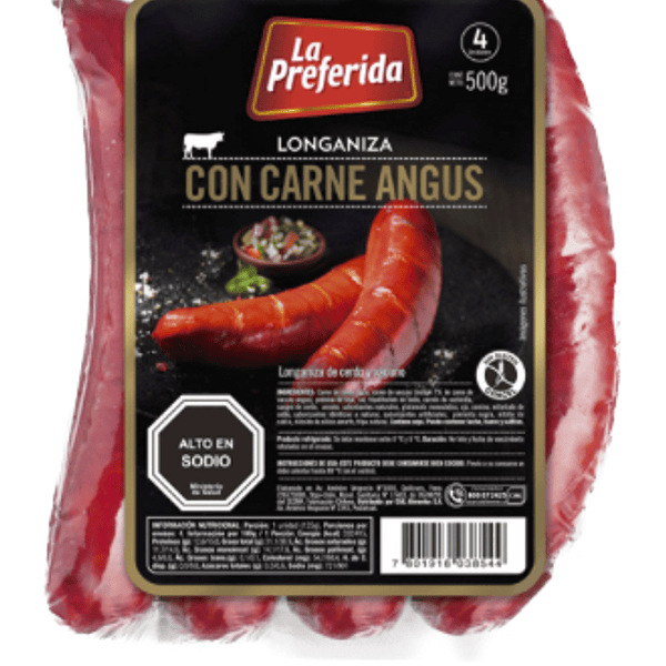 Longaniza Angus La Pref. 500 G (Trozo Granel)